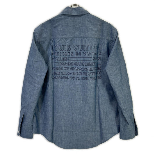 LOUIS VUITTON 16AW Silver Button Back Shirt Blue Size L