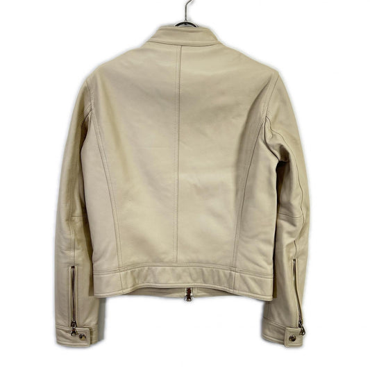EMMETI ANDREA Padded Lamb Nappa Single Jacket White Size 44