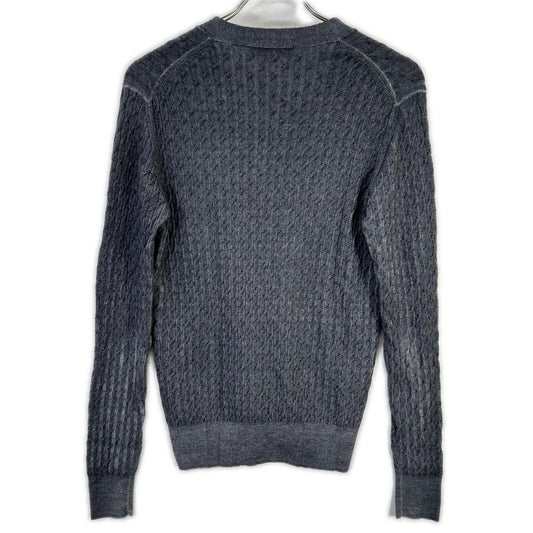 Cruciani 20FW Garment Dye Wool Cable Cardigan Gray Size 44