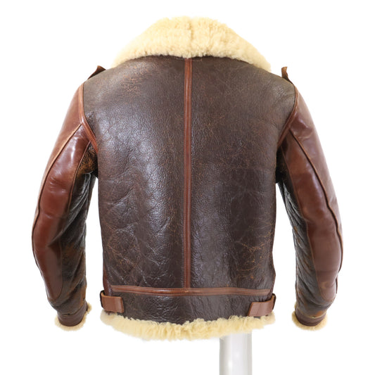 THE FEW B-3 ROUGH WEAR Horsehide Mouton Jacket Brown Size 36