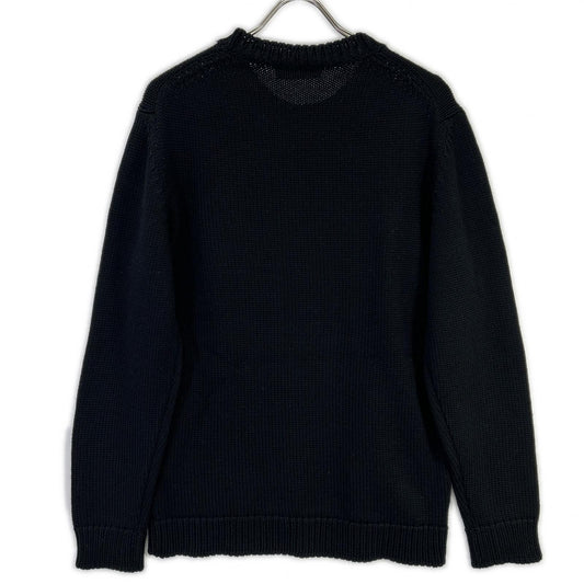 FENDI Black Wool Logo Crewneck Sweatshirt Size 52
