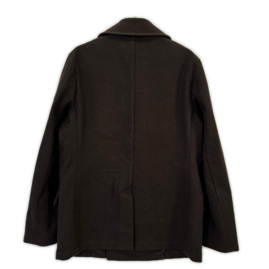 Drumohr Brown Wool Double-Breasted Peacoat Coat Size 48