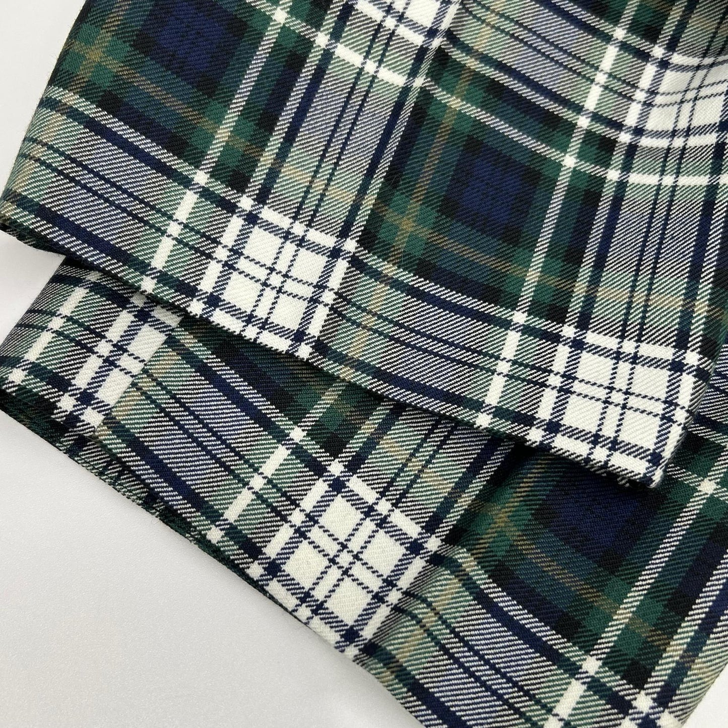 BERNARD ZINS Green Check Double Pleated Pants Size US30