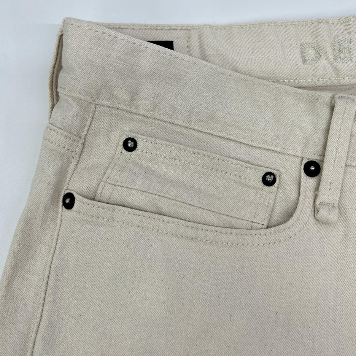 DENHAM RAZOR Ivory Cotton Slim Fit Button Fly Jeans Size 32