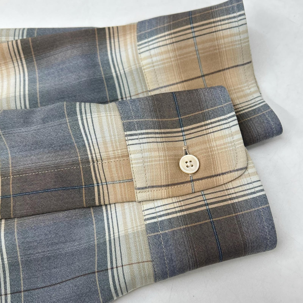 AURALEE 26SS Light Brown Super Light Wool Check Shirt Size 5