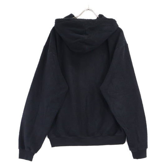 CELINE 24SS Logo Embroidered Terry Hoodie Black Size XL