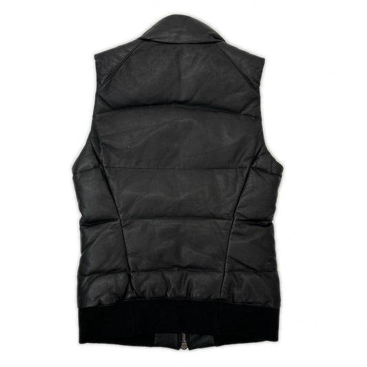 WJK Black Lamb Leather Down Vest Size S