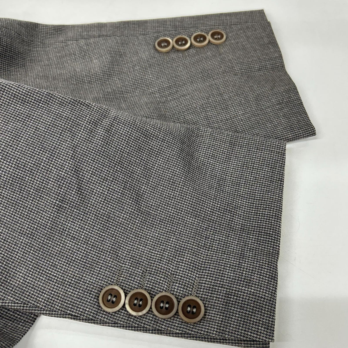 BRUNELLO CUCINELLI Wool Houndstooth 3B Blazer Gray Size 48