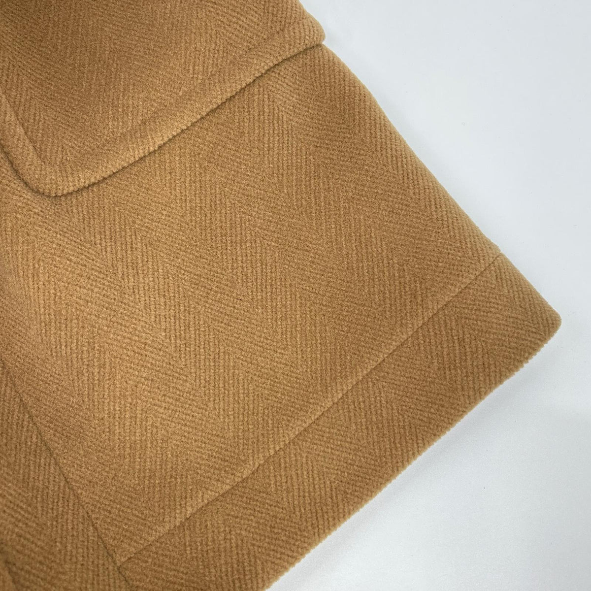 INVERTERE Joshua Ellis Wool Herringbone Coat Camel Size 36