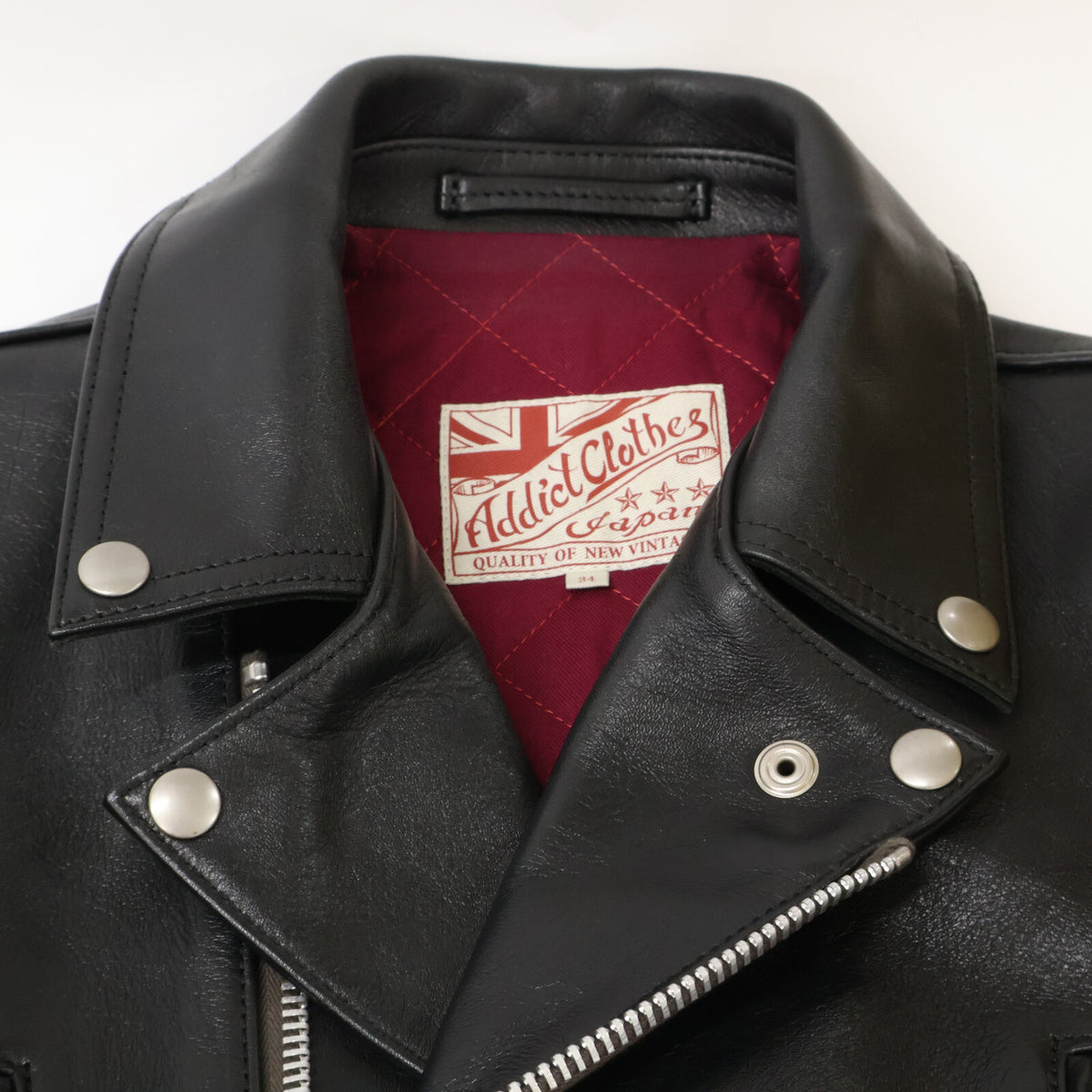 ADDICT CLOTHES AD-02 Horsehide Double Jacket Black Size 34