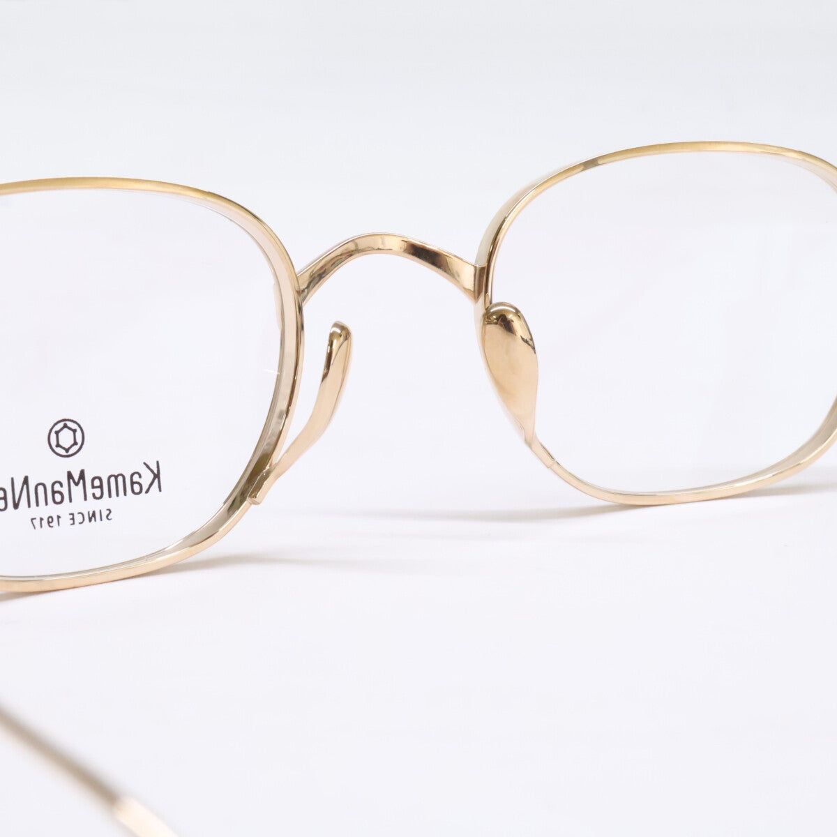 KameManNen KMN114 Gold Square Glasses Size 46x22-145