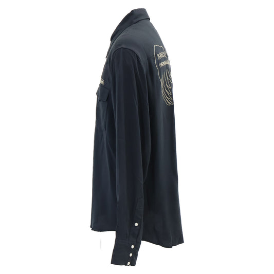 VISVIM 26SS FOUR CORNERS Back Embroidered Shirt Black Size 2
