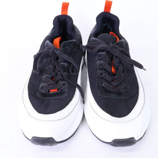 HERMES Black Gramme Nylon/Leather Low-Top Sneakers Size 43.5