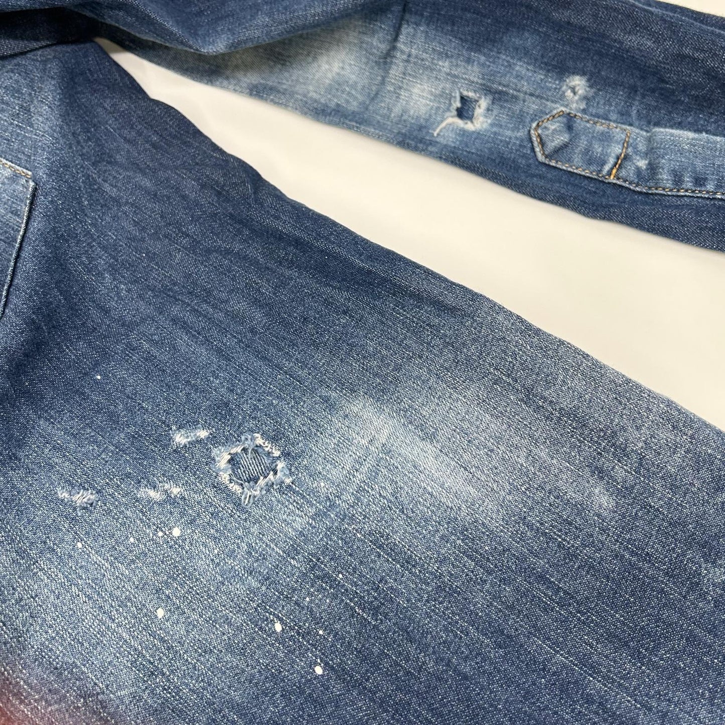 DSQUARED2 Studs Dungaree Denim Western Shirt Indigo Size 44