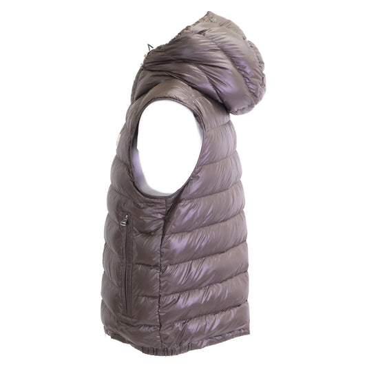 MONCLER 24AW BARANT Tech Nylon Double Hood Vest Brown Size 2