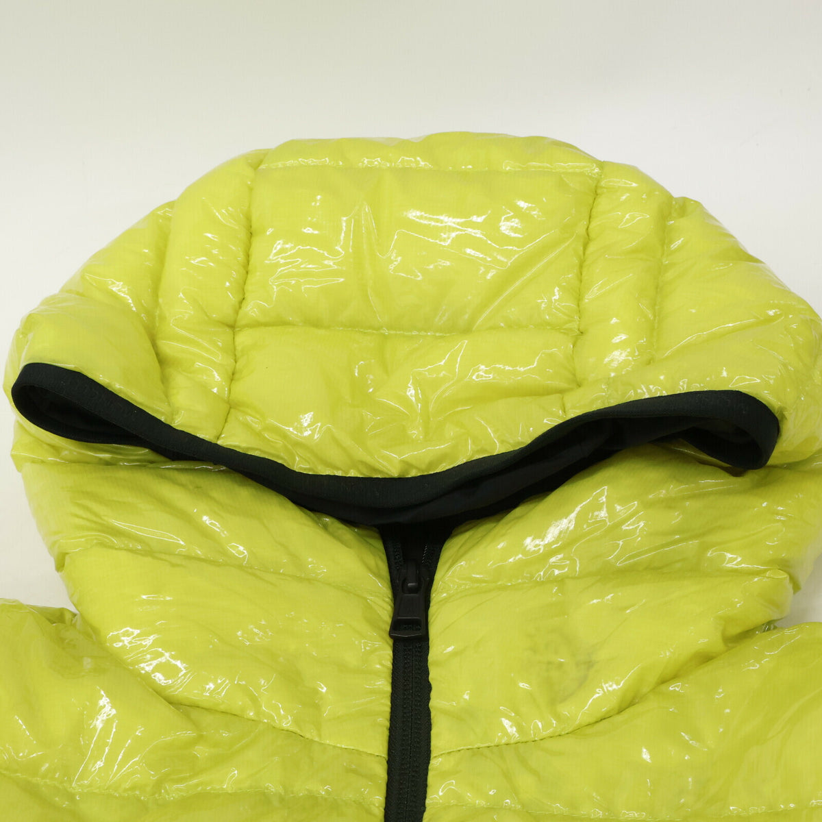 MONCLER LAPPE Shiny Nylon Hooded Down Vest Yellow Size 1
