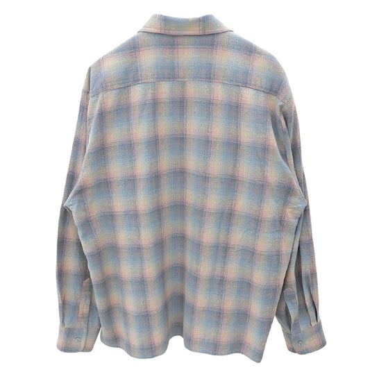 Hide&SeeK Flannel Check Long Sleeve Shirt Blue/Pink Cotton Size L