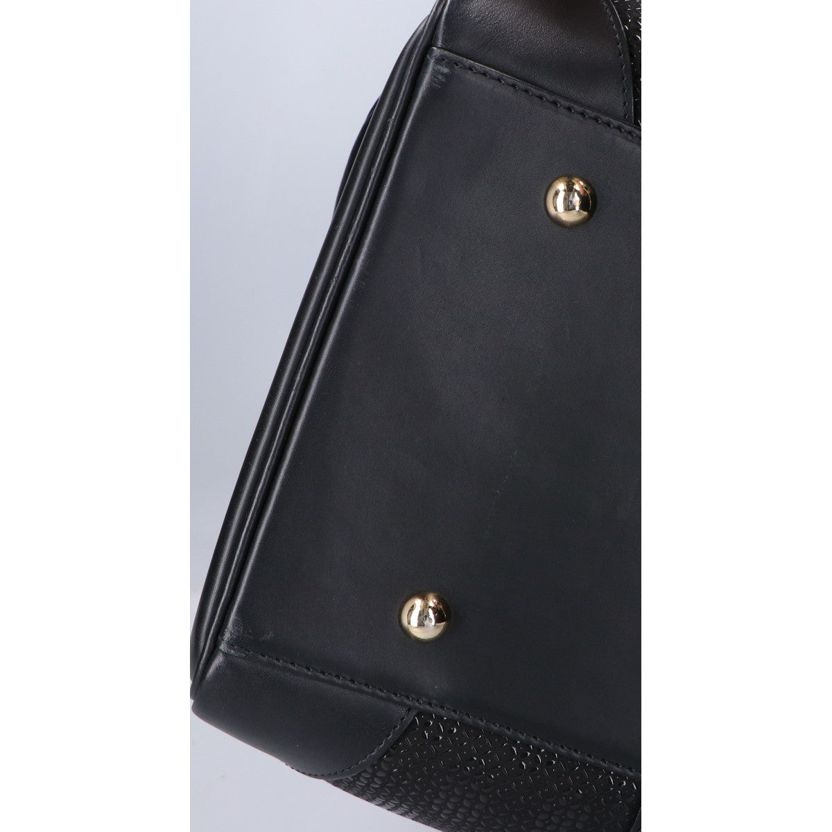 INDEN-YA Black Urushi Deer Leather Boston Bag Size ONE SIZE