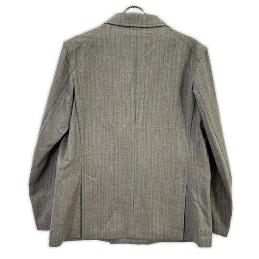 AURALEE Wool Silk Herringbone DB Jacket Gray Size 3