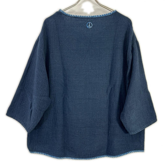 Porter Classic Indigo SASHIKO Super Light Sweatshirt Size 2