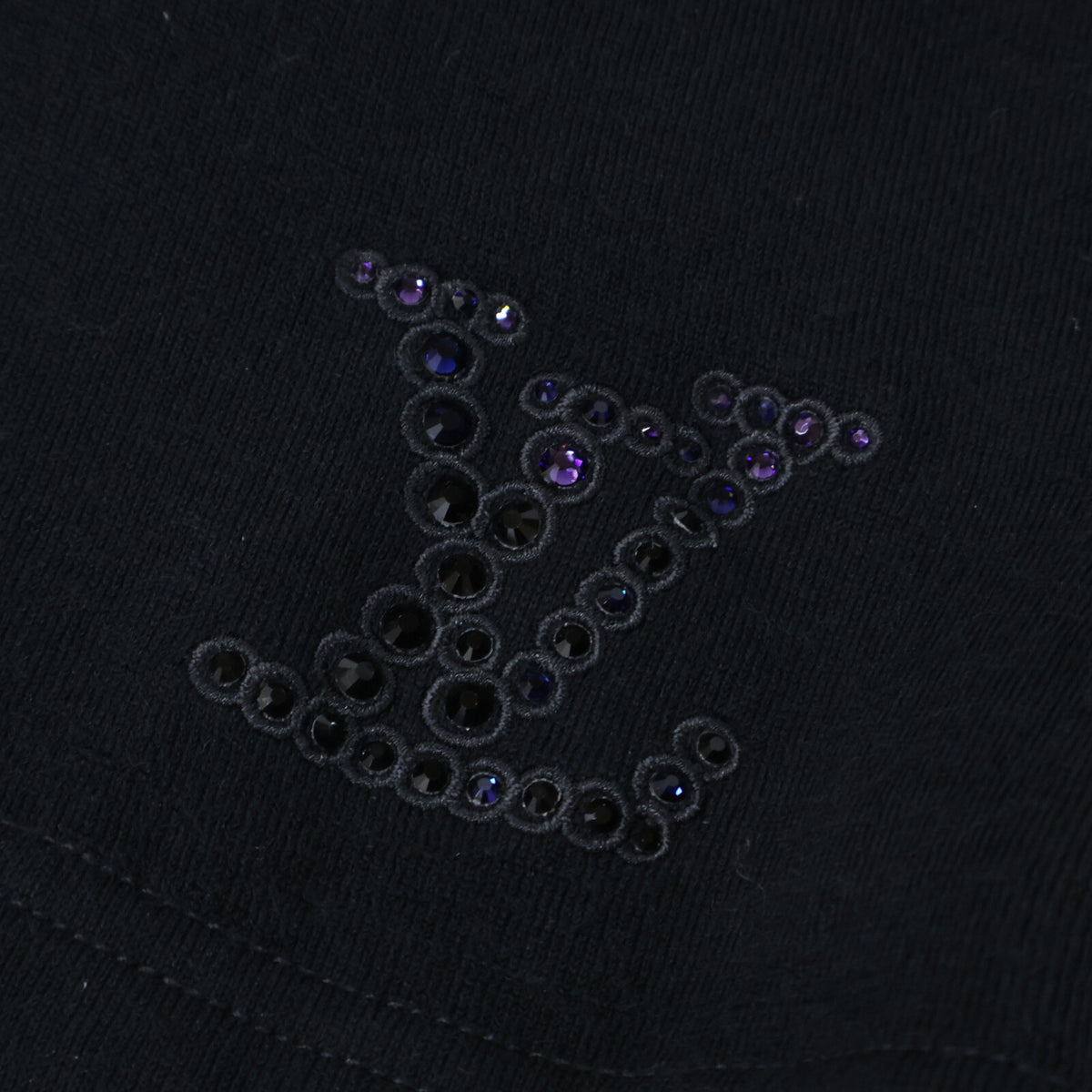 LOUIS VUITTON 2025 LV Rhinestone Logo Shorts Black Sweatshirt Size XL