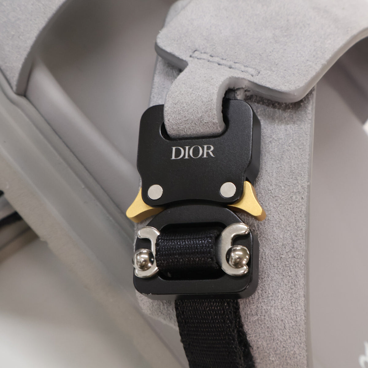 DIOR Dior Aqua Buckle Slide Sandals Gray Size EU 42