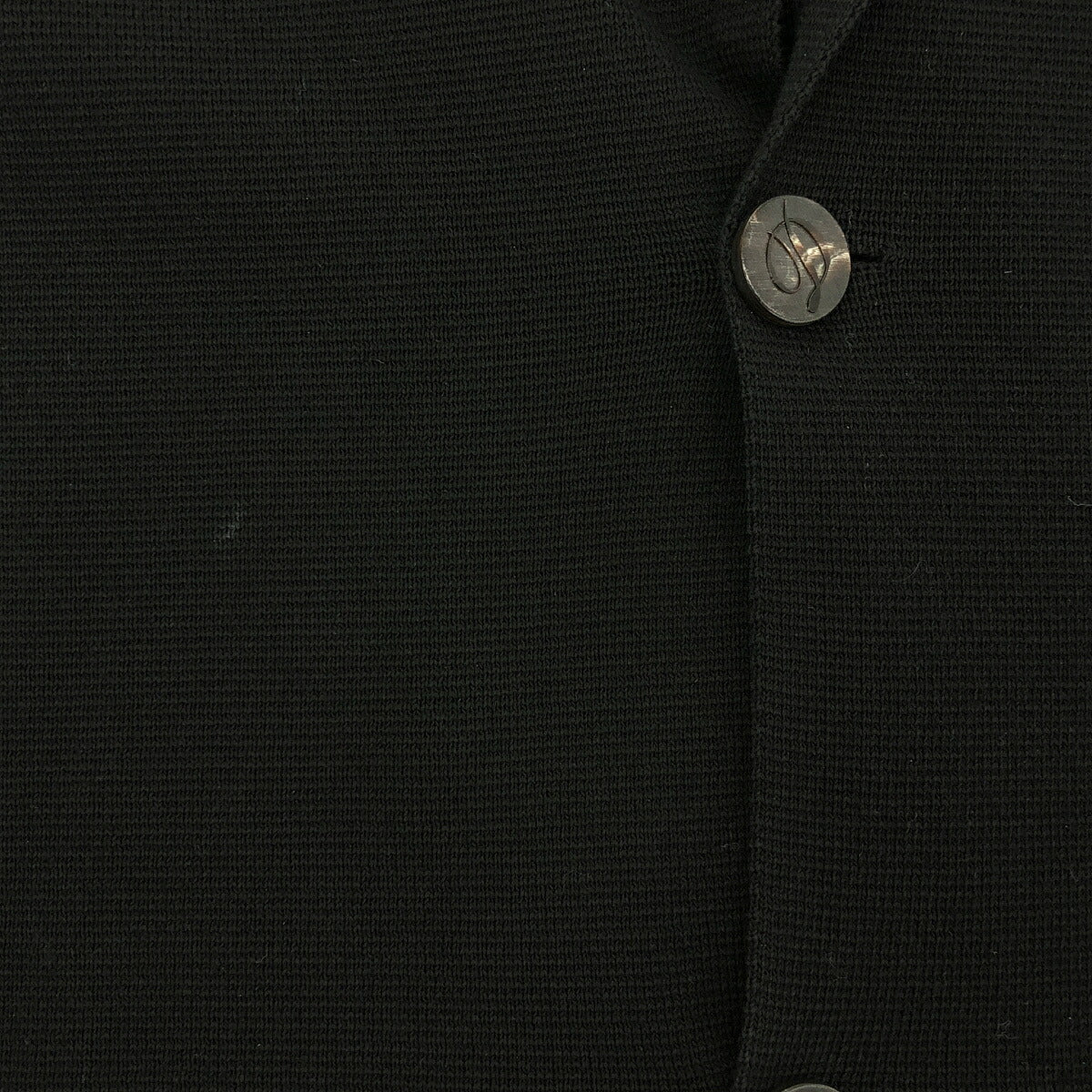 Drumohr Black Cotton Milano Rib Knit 2B Blazer Size 44