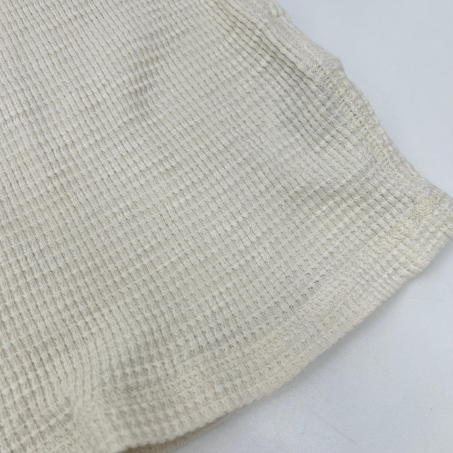 RRL Off-White Cotton Waffle Henley Long Sleeve Shirt Size XS