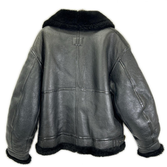 AVIREX Black USA Type B-3 Shearling Flight Jacket Size 40