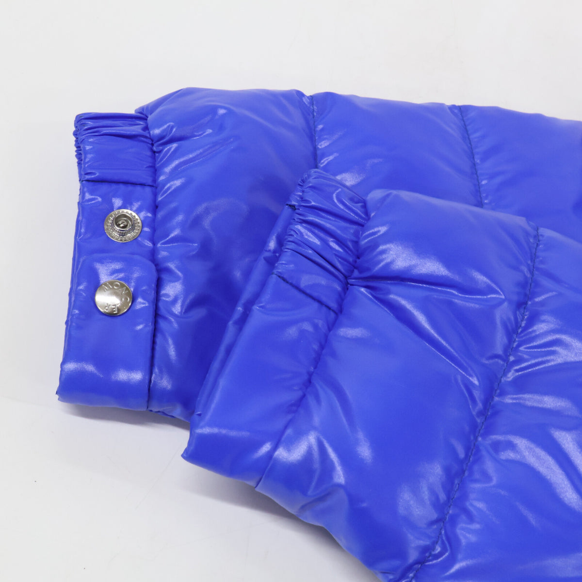 MONCLER BLESLE Tricolor Line Hooded Down Jacket Blue Size 2