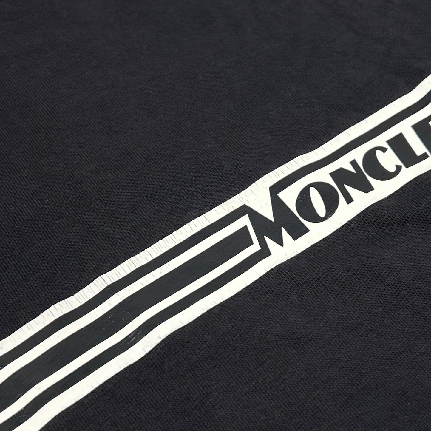 MONCLER 19SS Maglia Logo Print T-Shirt Black/White Size L