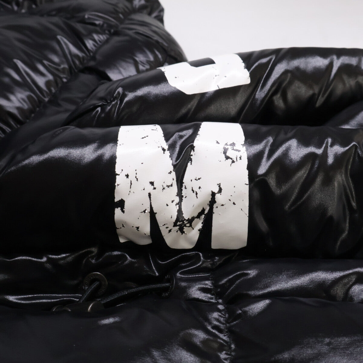 MONCLER DUBOIS Logo Print Hooded Down Jacket Black Size 2