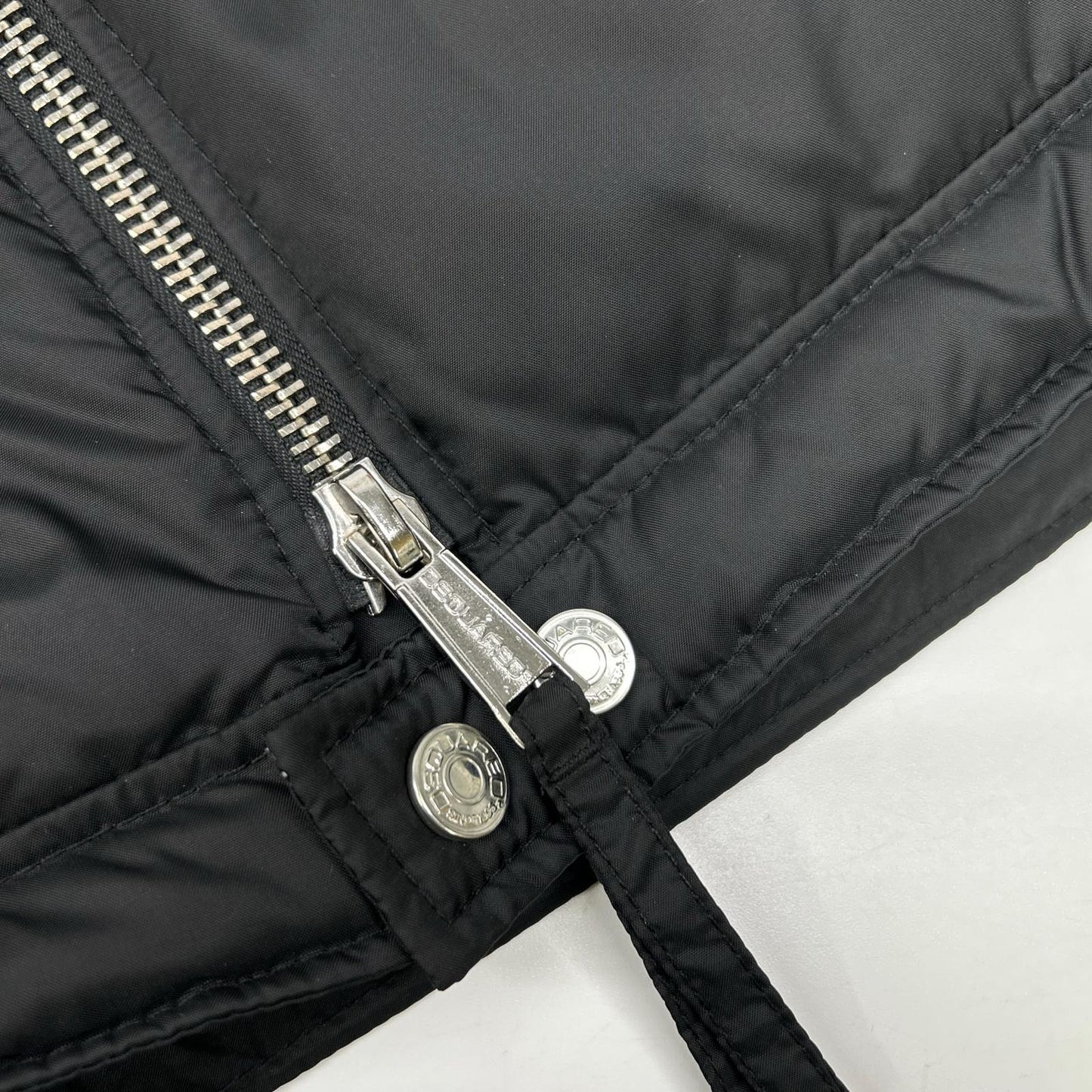 DSQUARED2 Black Nylon Metal Logo Double Down Jacket Size 46
