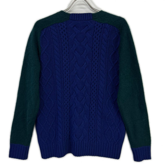 sacai Crewneck Paneled Knit Navy/Green Size 1