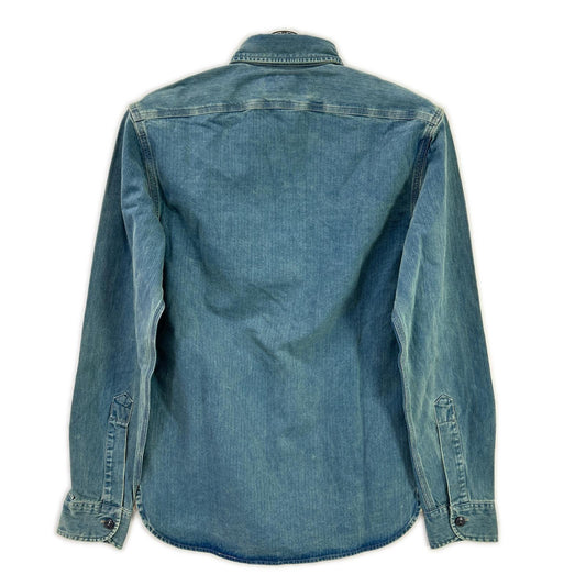 RRL Washed Indigo Herringbone Twill Workshirt Shirt Size XS