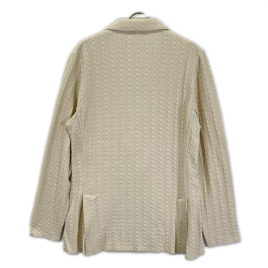 LARDINI Herringbone Cotton Jacket Ivory Size L