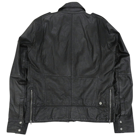 DIESEL Lambskin Check Lining Single Jacket Black Size XL