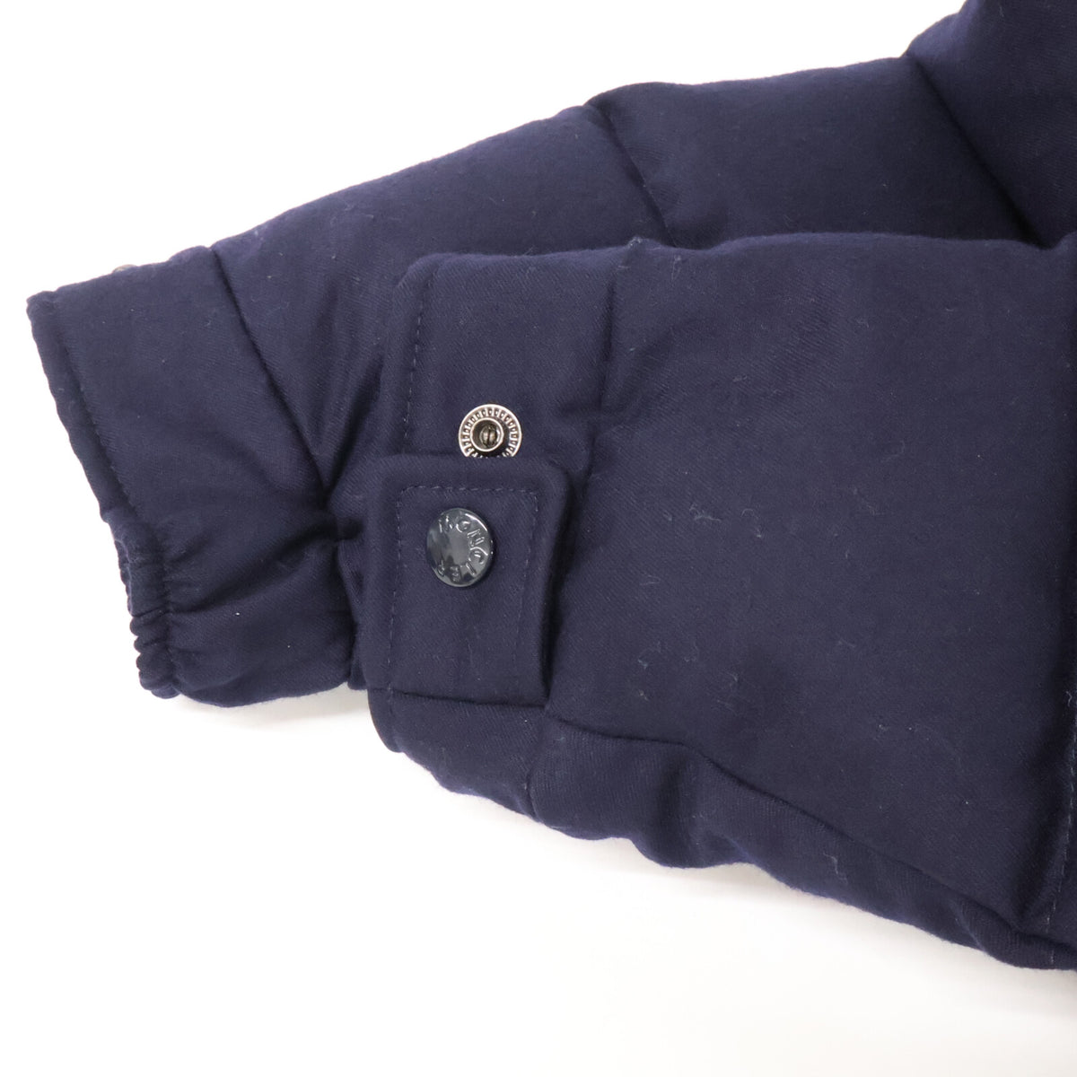 MONCLER MONTGENEVRE Hooded Wool Down Jacket Navy Size 2