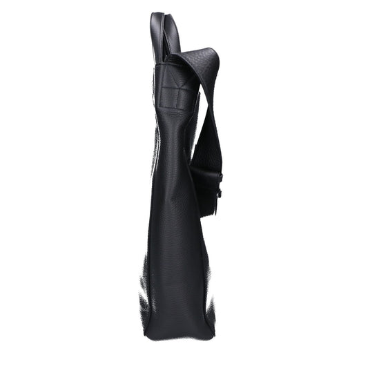thYme Natural Shrink Leather Tote Bag Black