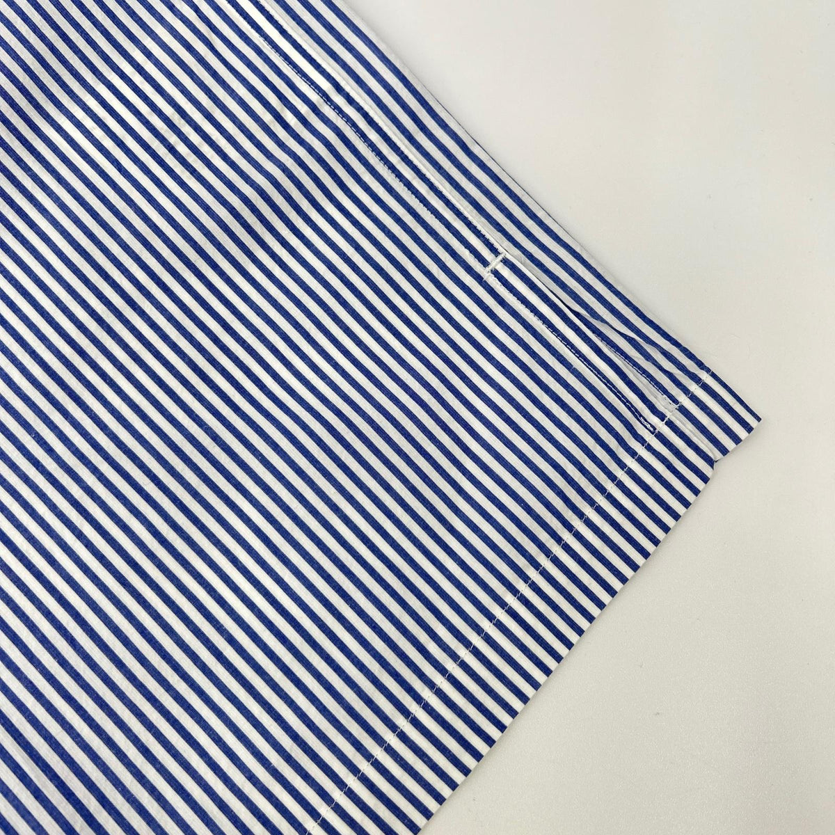 YAECA PARK Cotton Stripe Long Sleeve Shirt Blue Size L