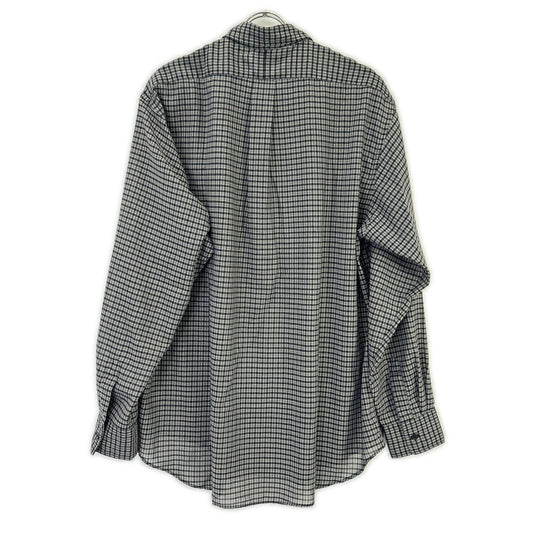 ULTERIOR Black Super Light Wool Check Shirt Size 5