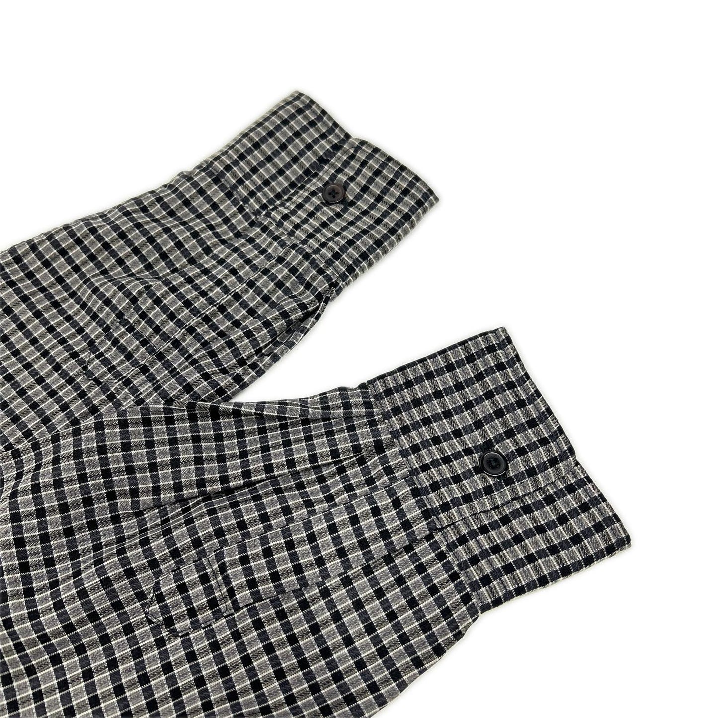 ULTERIOR Black Super Light Wool Check Shirt Size 5