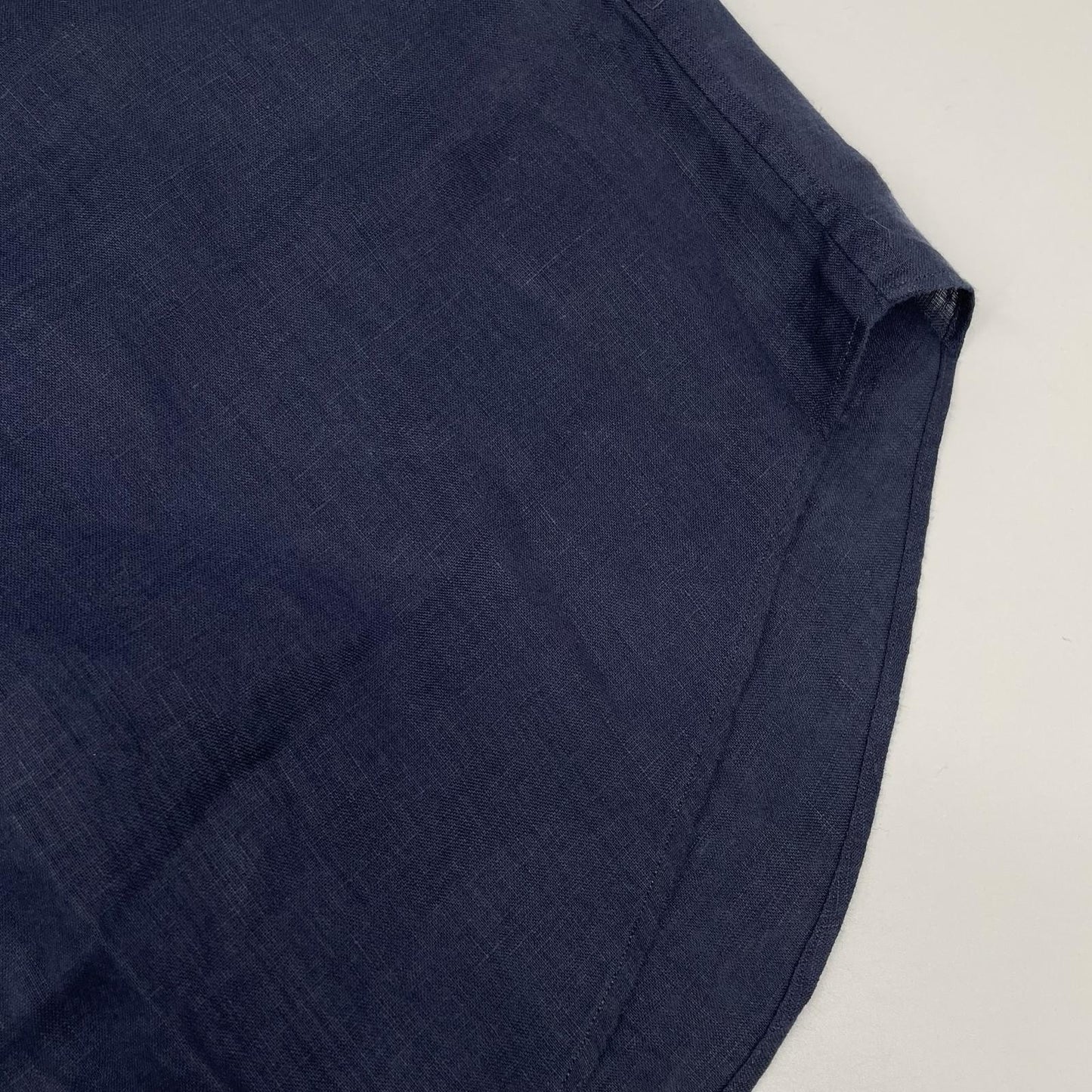 Porter Classic Navy Linen Roll Up Long Sleeve Shirt Size M