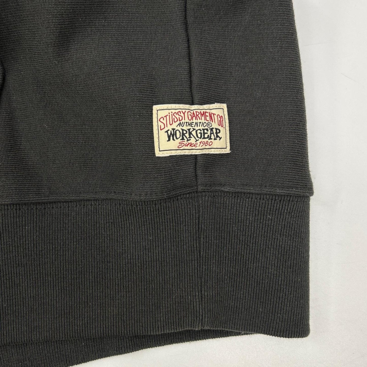 Stussy 25SS Raglan Relaxed Zip Hoodie Charcoal Cotton Jacket Size L