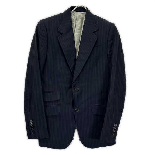 GUCCI Black Pinstripe Bee Inner Double Pocket Suit Size 44R