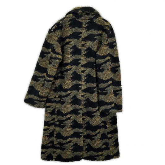 BUSCEMI Camo Boa Long Coat Green Polyester Size 48