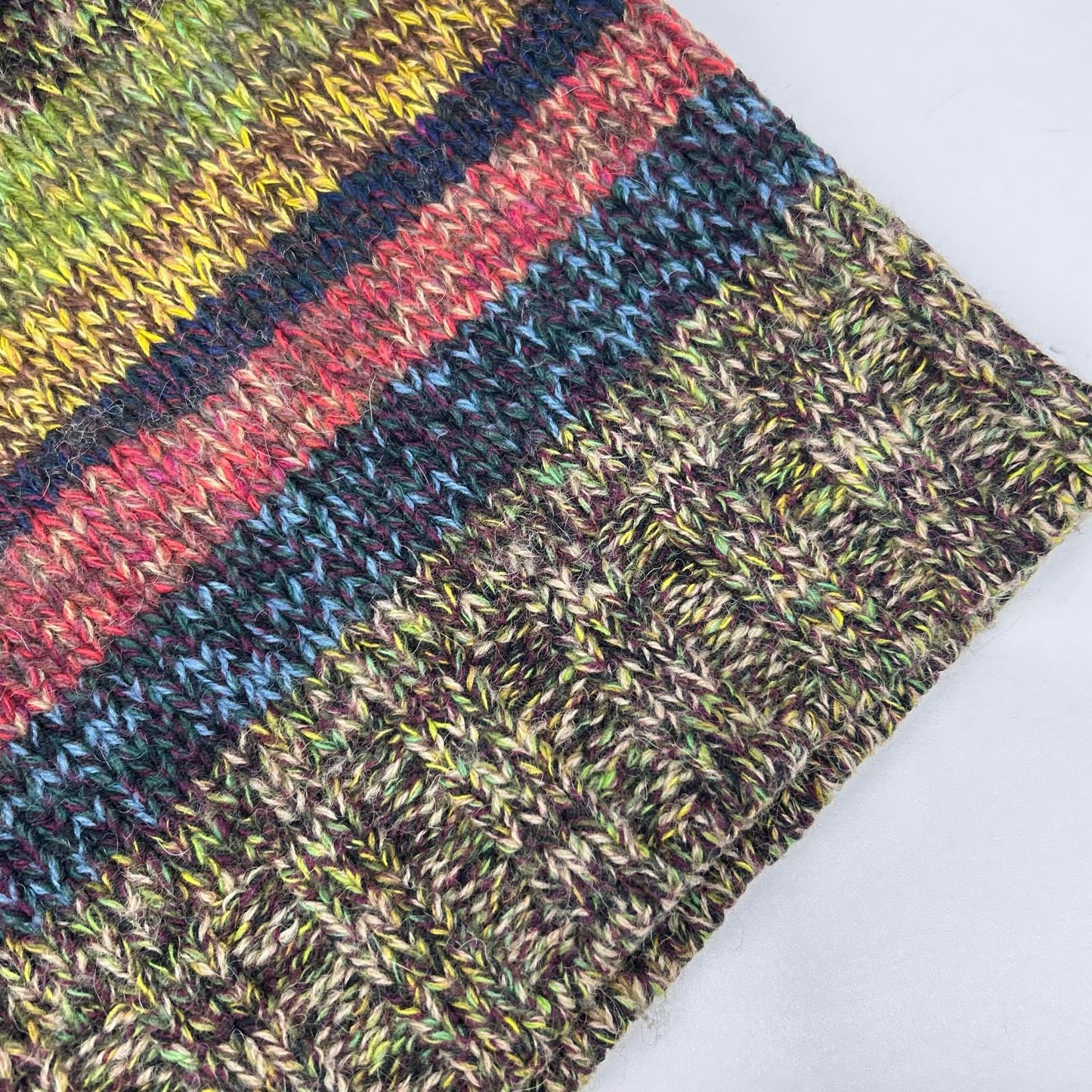 DOLCE&GABBANA Multi-Color Border Wool Knit Sweater Size XL