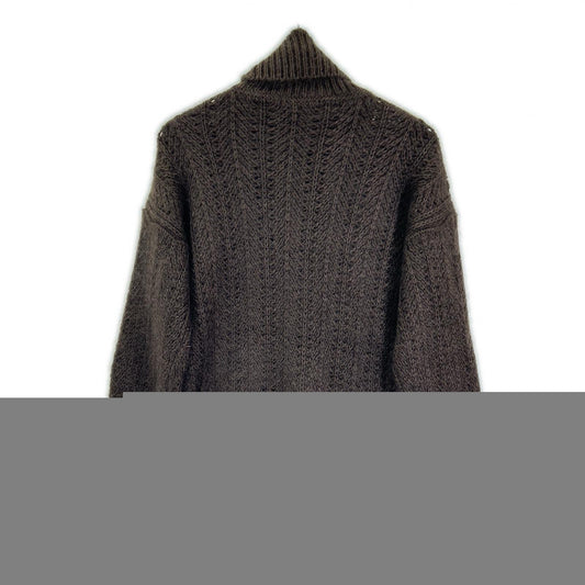 GUCCI Tom Ford Era Brown Silk Turtleneck Sweater Size M