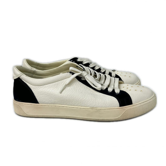 MONCLER Leather Suede Sneakers White/Black Size EU 42