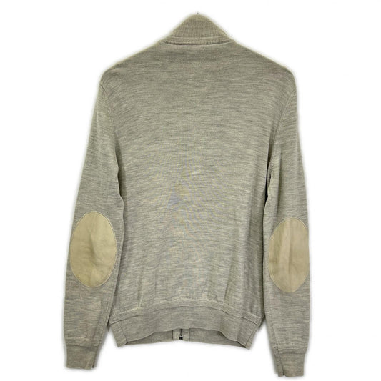 LOUIS VUITTON Gray Wool Silk Driver's Knit Jacket Size XS